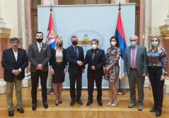 9 March 2021 The members of the Parliamentary Group of Friendship with Slovenia with the Slovenian Ambassador to Serbia